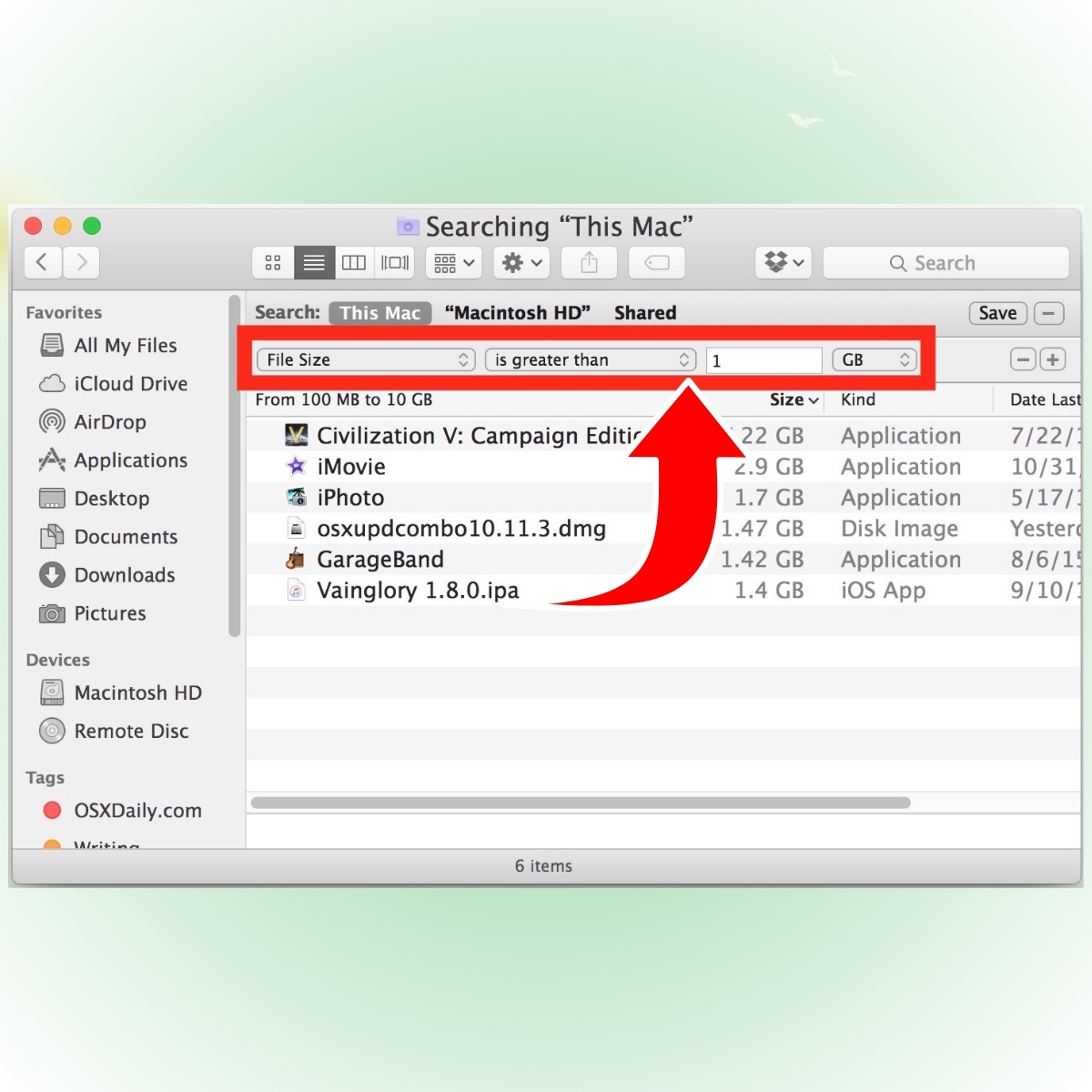 Cách xóa các file lớn trên Macbook bước 3