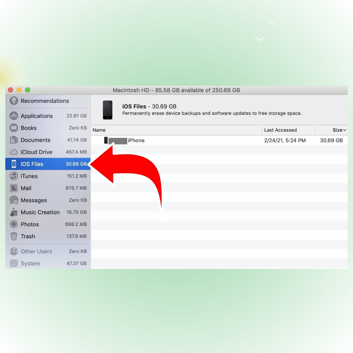 Cách xóa các tệp iOS cũ trên Macbook bước 3