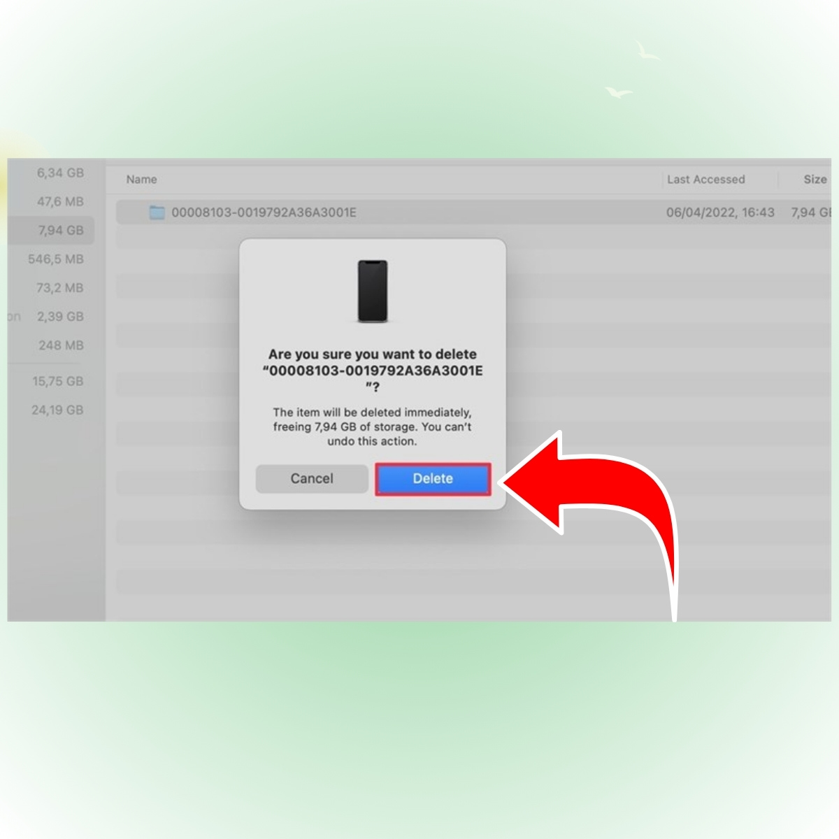 Cách xóa các tệp iOS cũ trên Macbook bước 4
