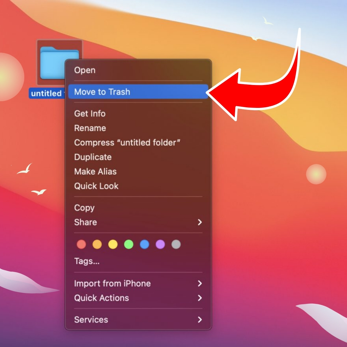 Cách xoá file trên MacBook bằng thao tác cơ bản bằng chuột bước 2
