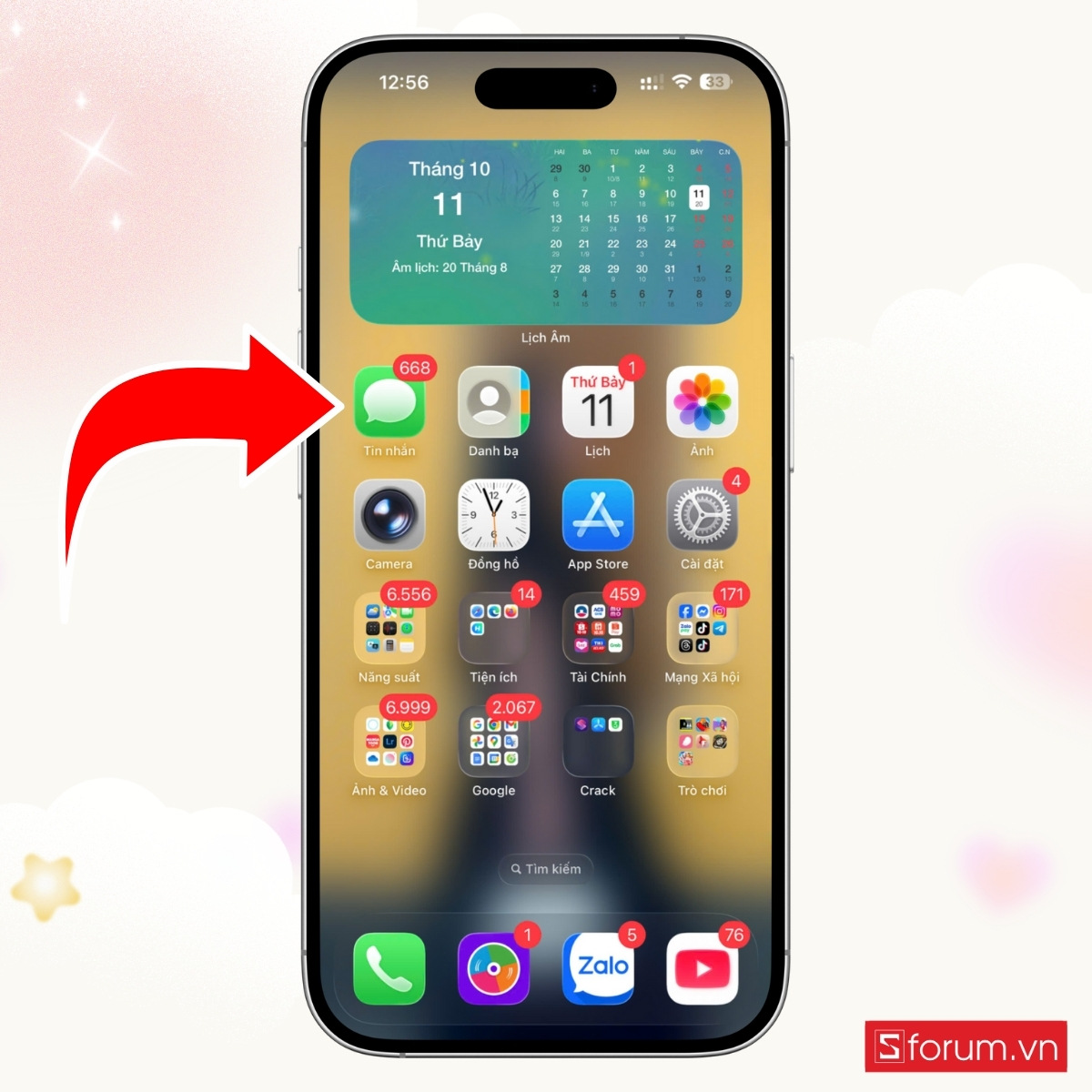 Cách xóa tin nhắn trên iPhone với từng hội thuộc tin nhắn - bước 1