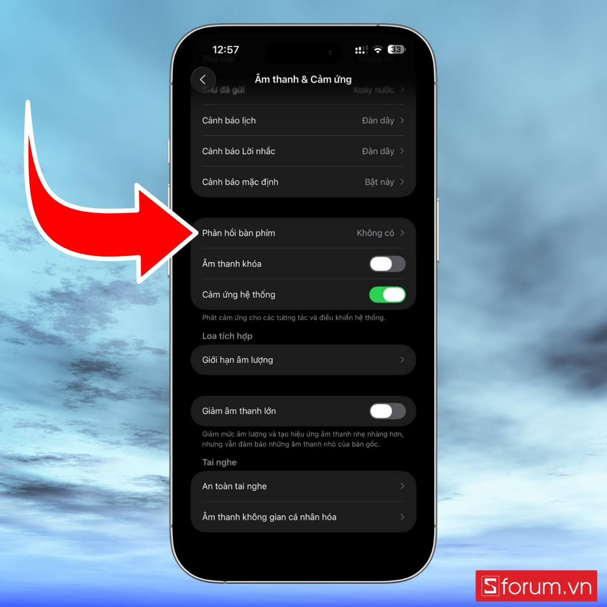 Cách tắt rung bàn phím iPhone đơn giản bước 3