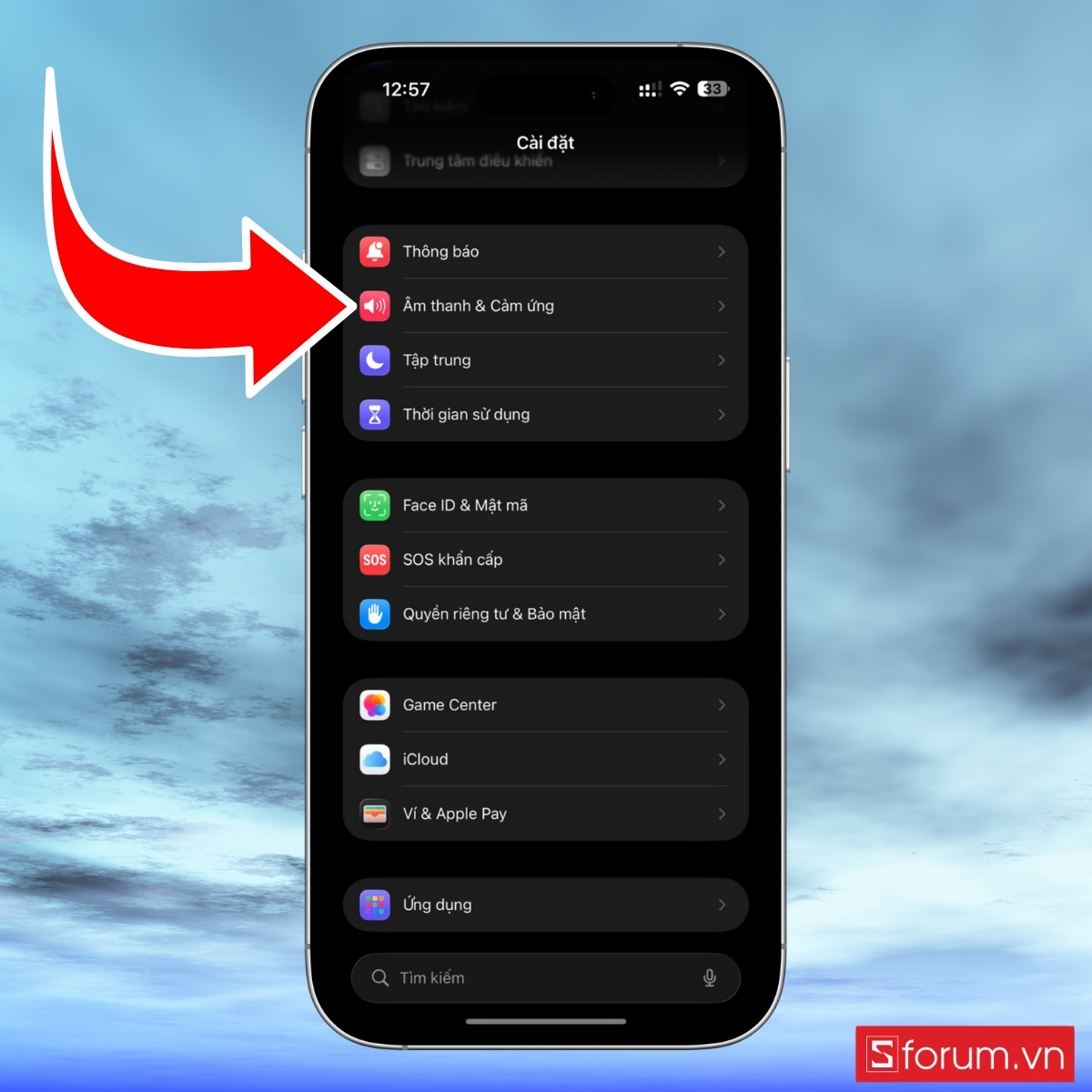 Cách cài đặt rung bàn phím iPhone nhanh chóng bước 2