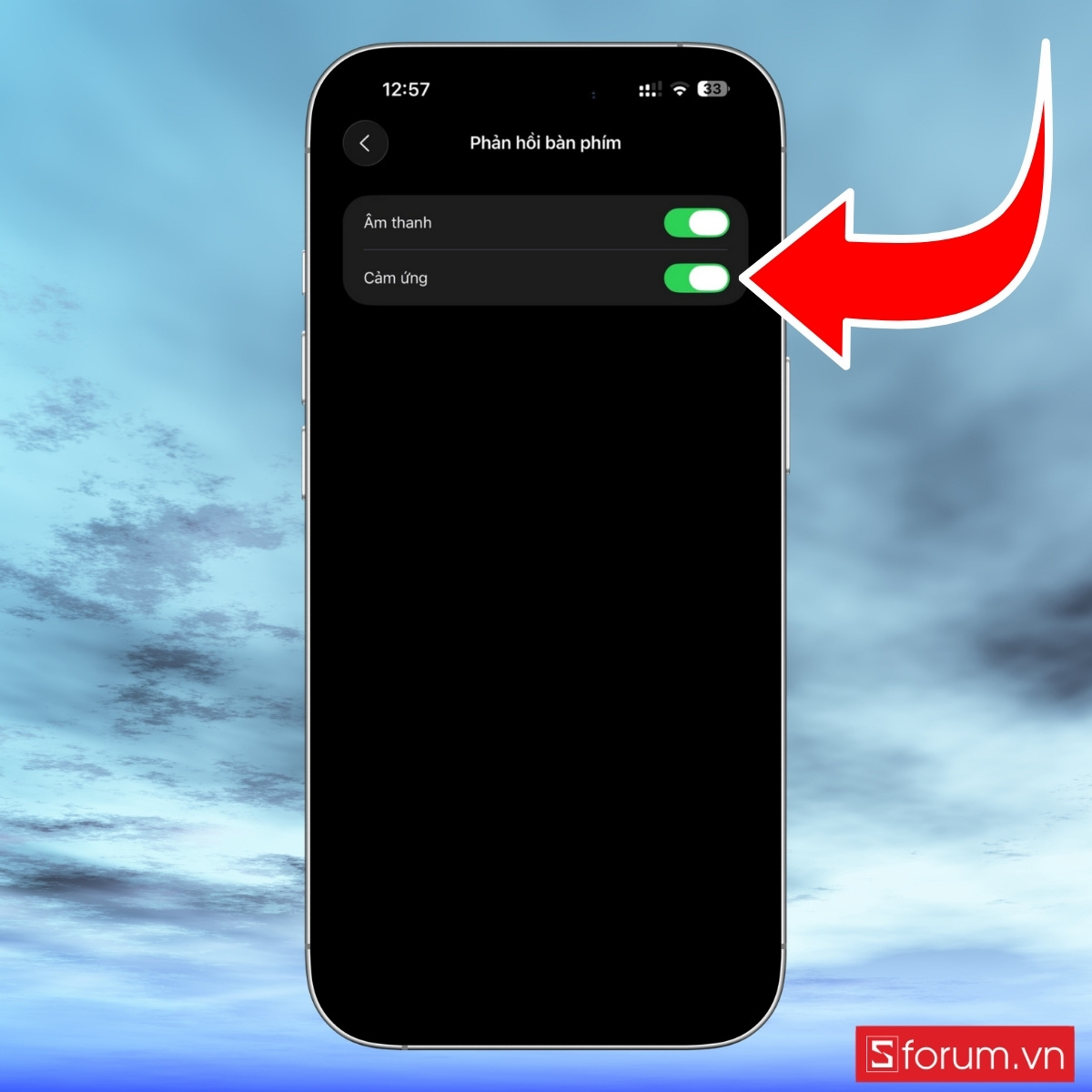 Cách cài đặt rung bàn phím iPhone nhanh chóng bước 4