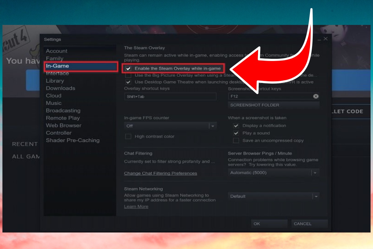 Tắt Steam Overlay để tối ưu cấu hình cho máy yếu khi chơi Dota 2 bước 2