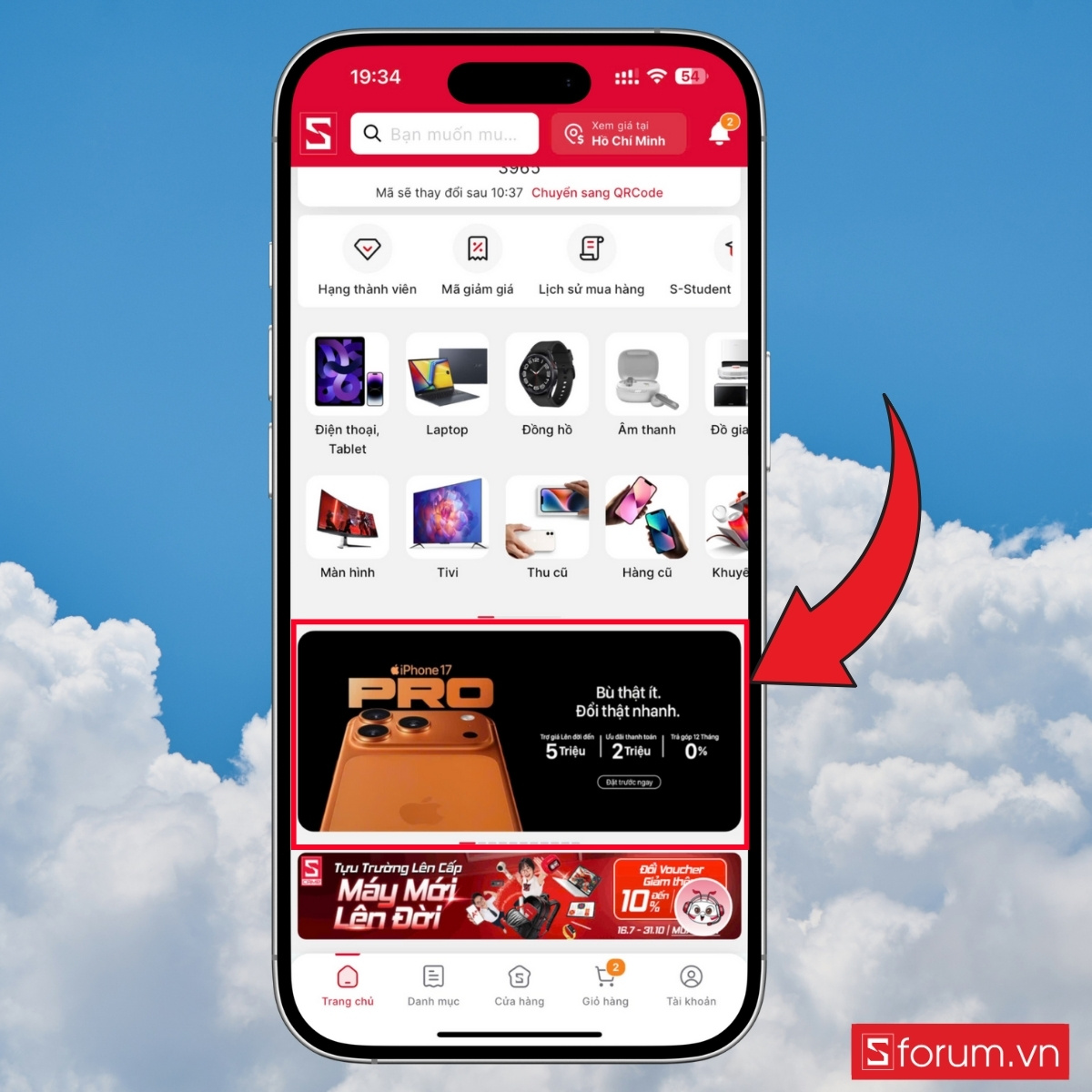 Hướng dẫn đặt hàng iPhone 17 qua app CellphoneS cực nhanh bước 2