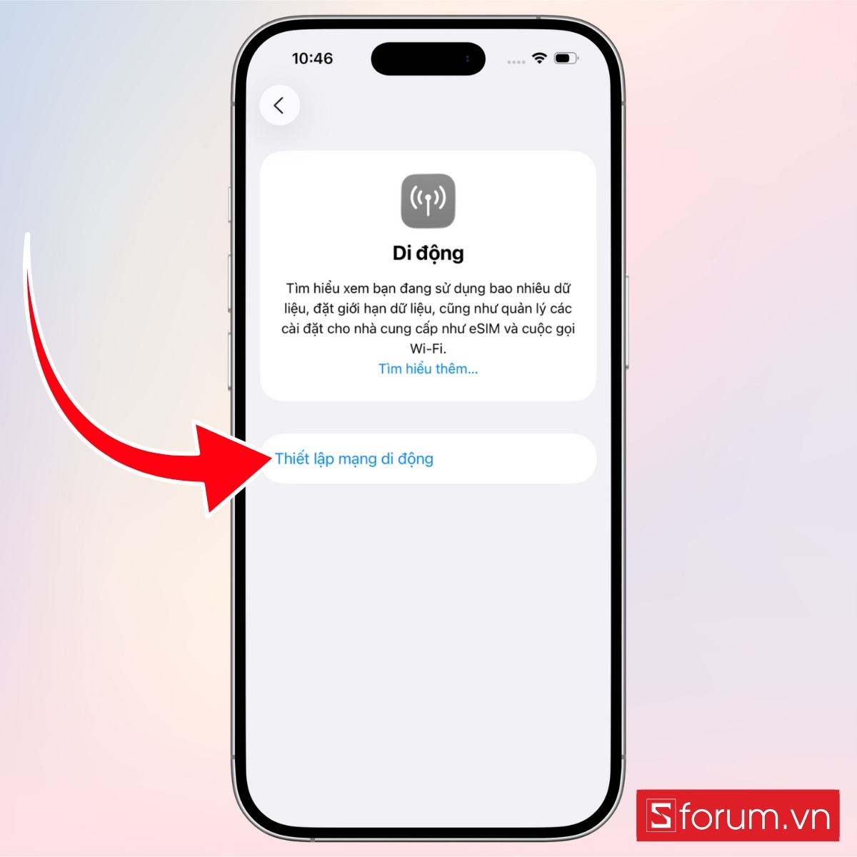 Cách kích hoạt eSIM trên iPhone 17 bằng mã QR bước 2