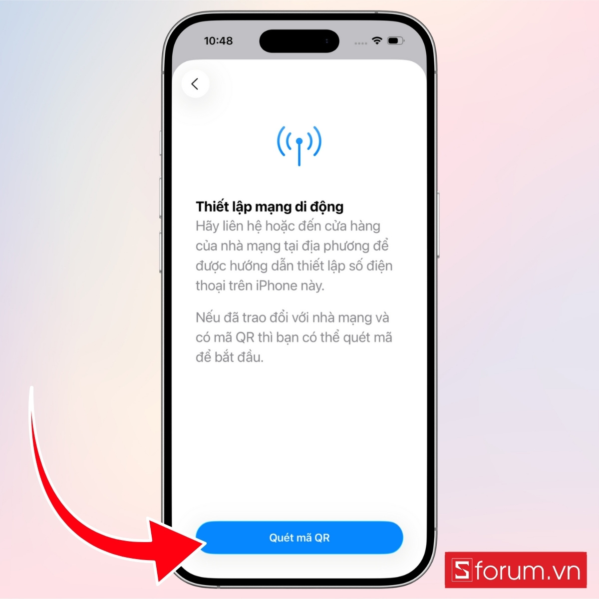 Cách kích hoạt eSIM trên iPhone 17 bằng mã QR bước 3
