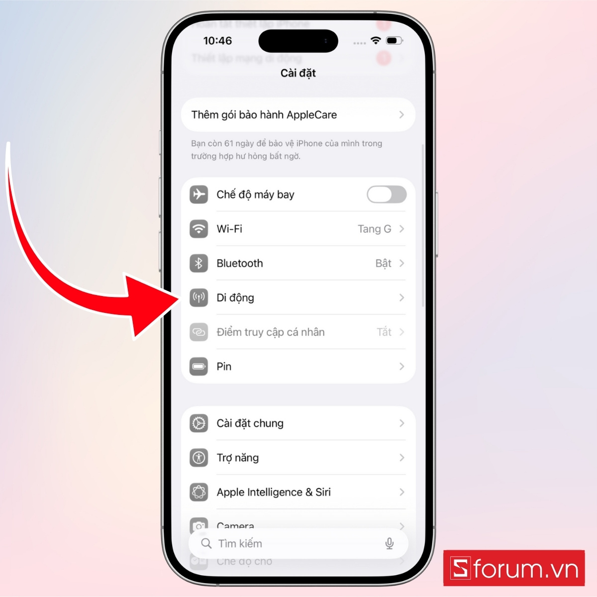 Cách chuyển eSIM từ iPhone cũ sang iPhone 17 bước 1