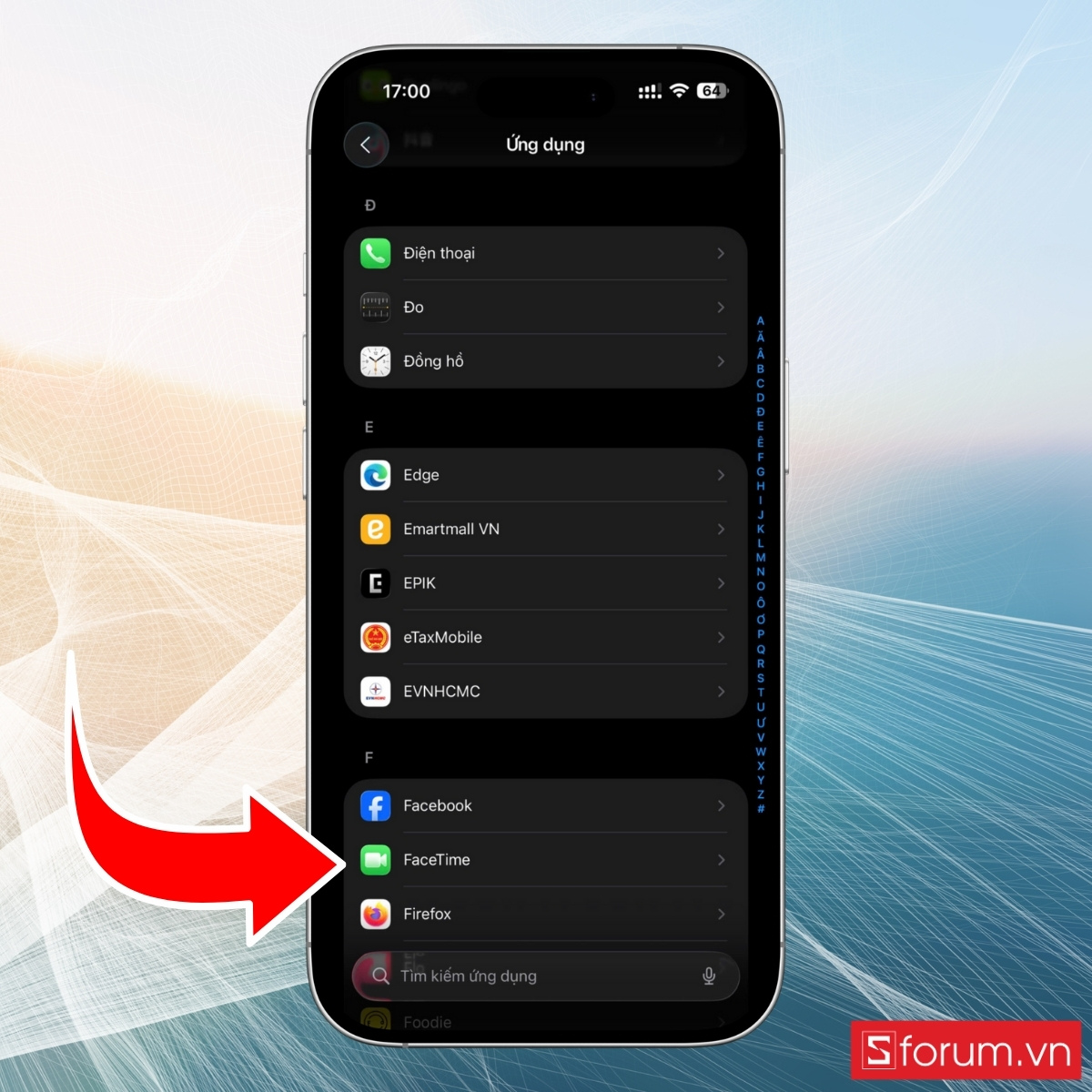Đăng xuất và đăng nhập FaceTime khi iPhone không gọi được FaceTime - bước 1