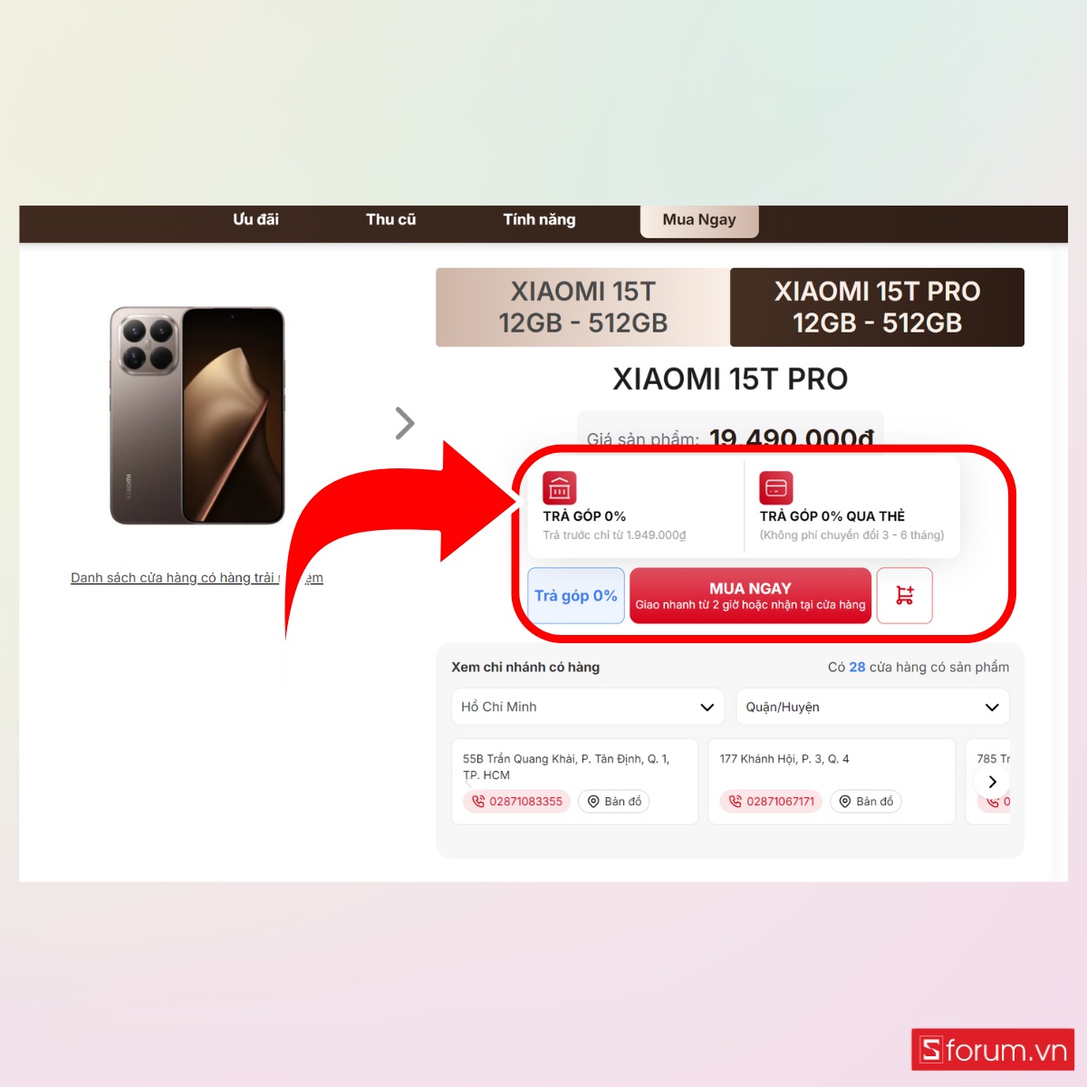 Hướng dẫn mua trả góp Xiaomi 15T 0 lãi suất đơn giản cách 3 bước 3