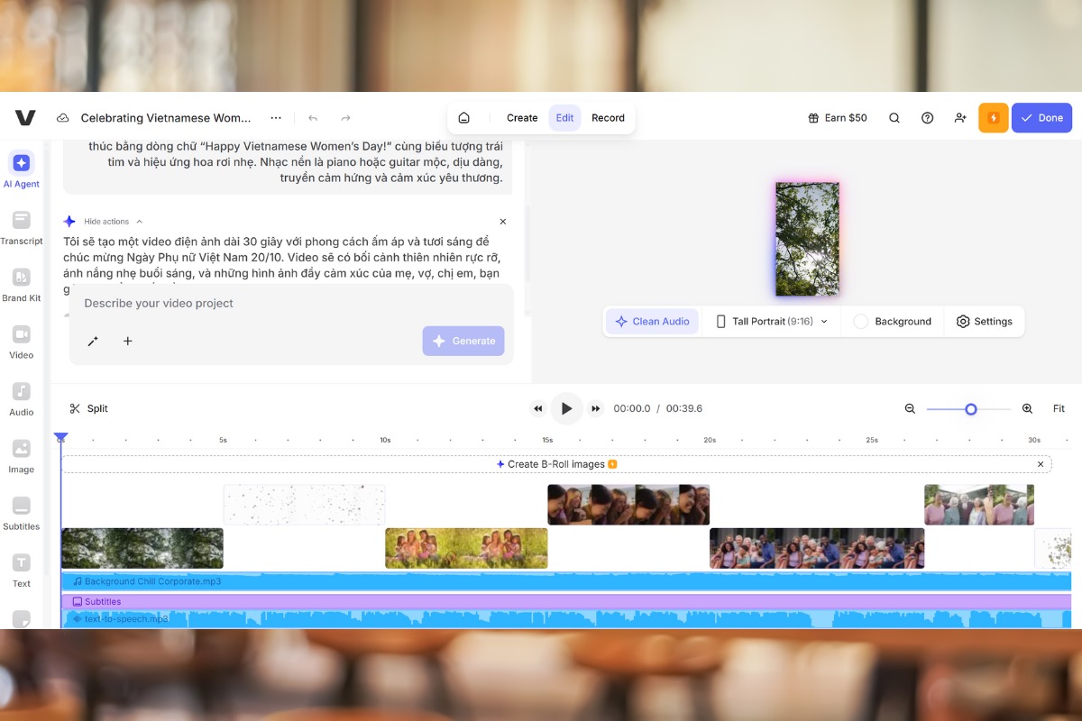 Các công cụ tạo video lời chúc 20/10 bằng AI khác 4