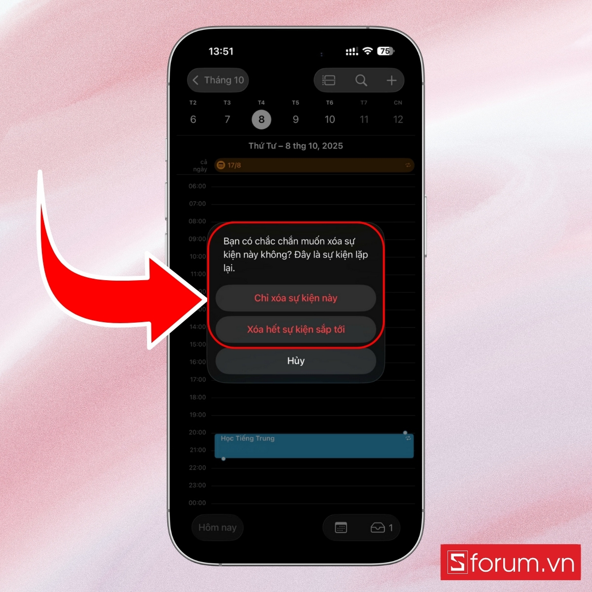 Chọn kiểu xóa phù hợp