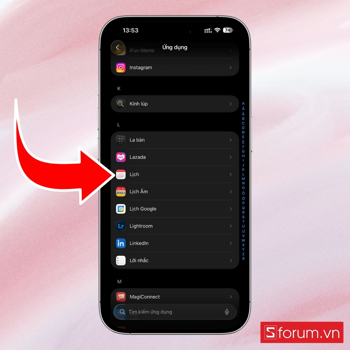 Mở Cài đặt trên iPhone