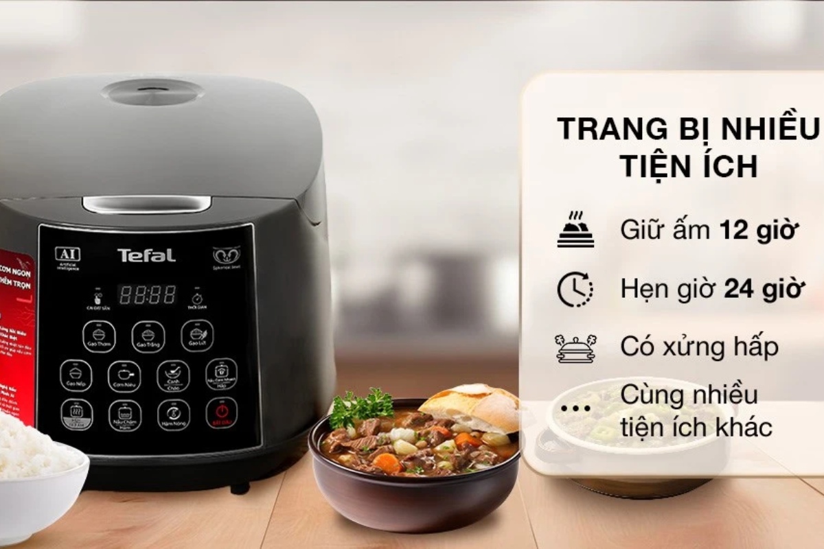Review nồi cơm điện Tefal 1.8L nhiều công nghệ