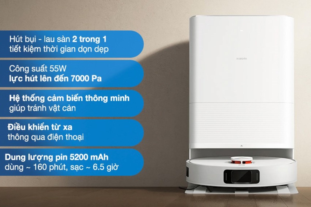 Review Robot hút bụi lau nhà Xiaomi X20 Pro