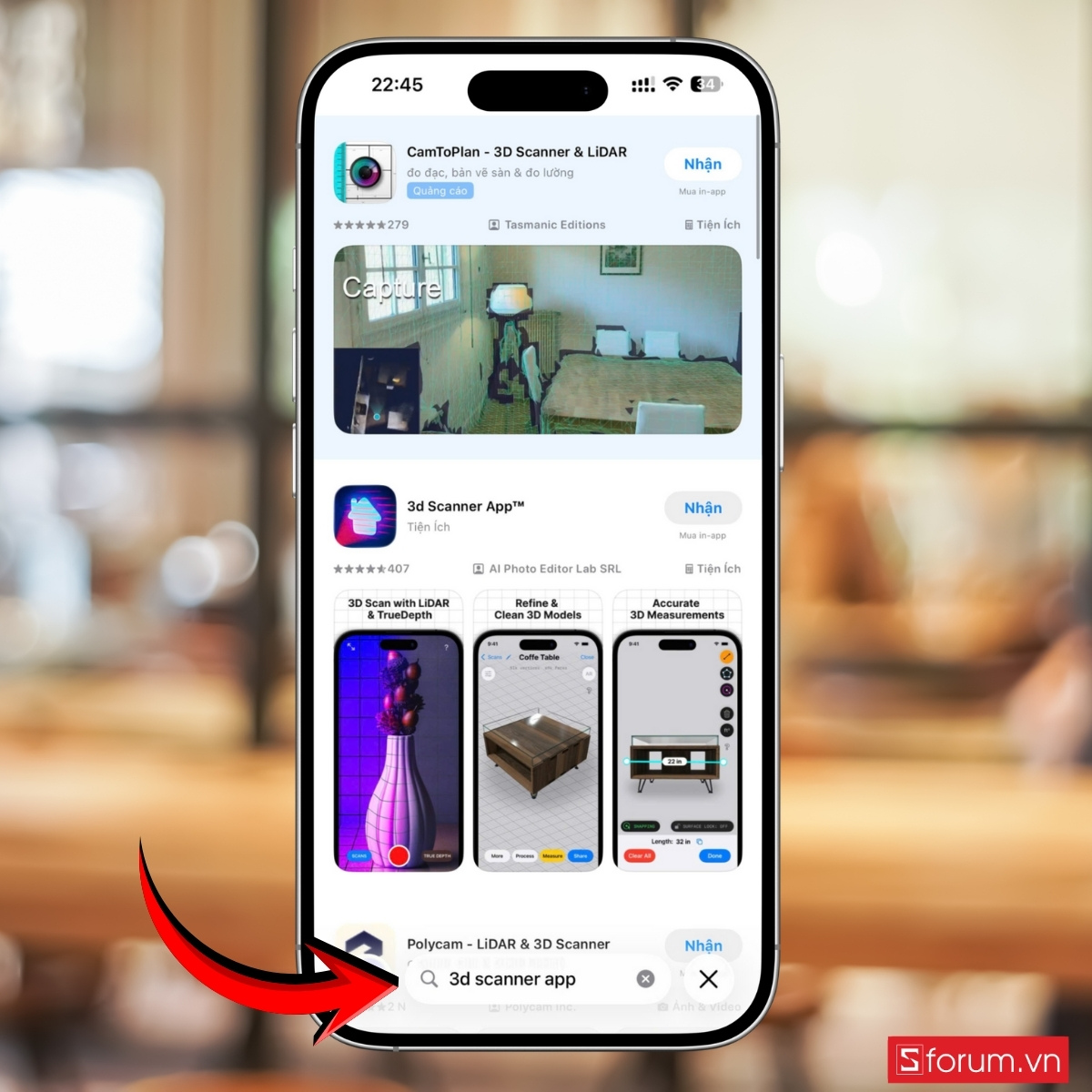 Các bước scan 3D trên iPhone bằng cảm biến LiDAR tải ứng dụng