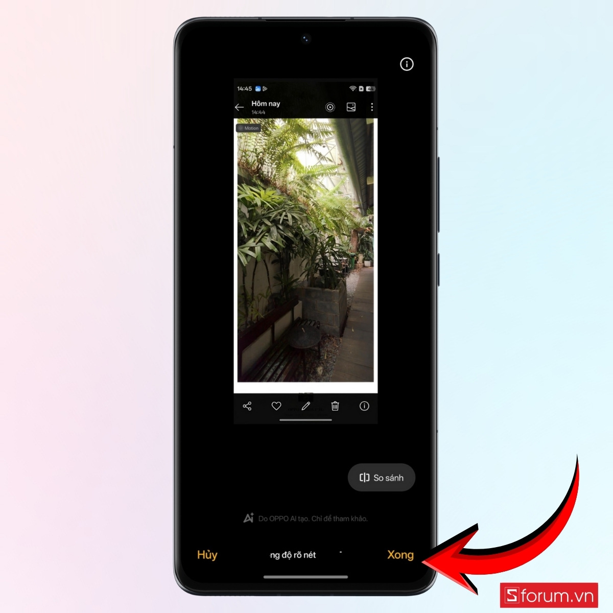 Cách sử dụng tính năng tăng cường rõ nét AI trên OPPO so sánh trước sau
