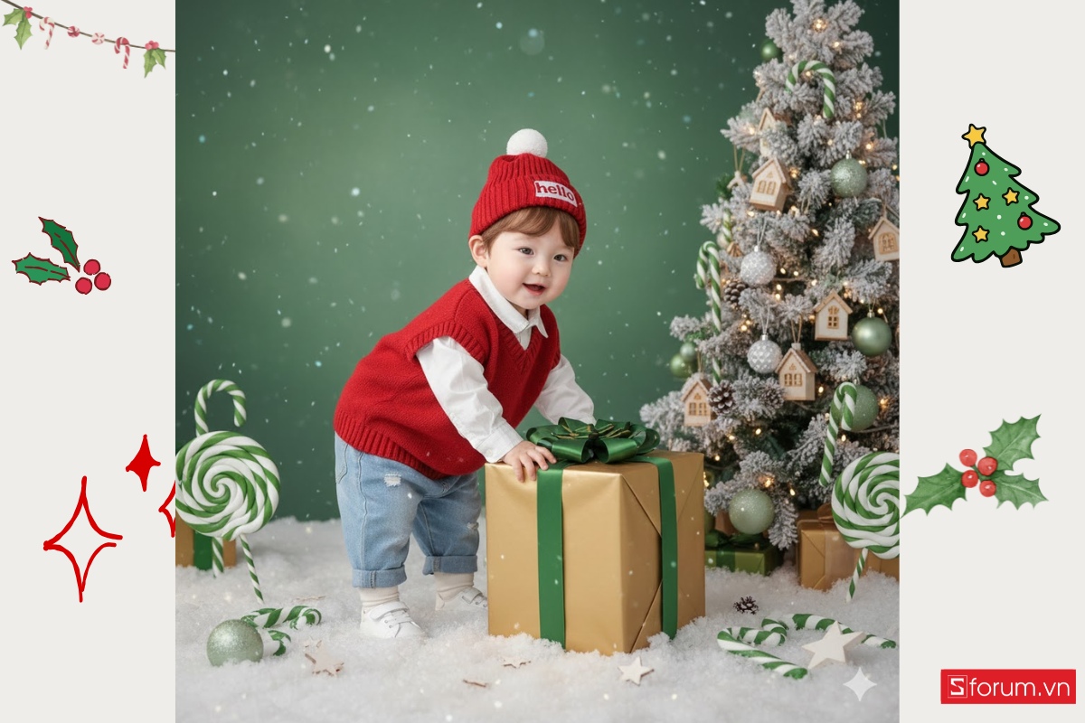 Prompt tạo ảnh Noel bằng AI cho bé được yêu thích nhất 18