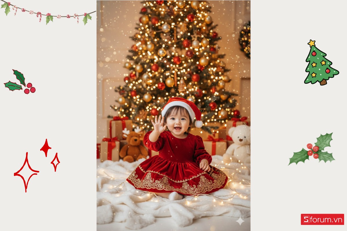 Prompt tạo ảnh Noel bằng AI cho bé được yêu thích nhất 10