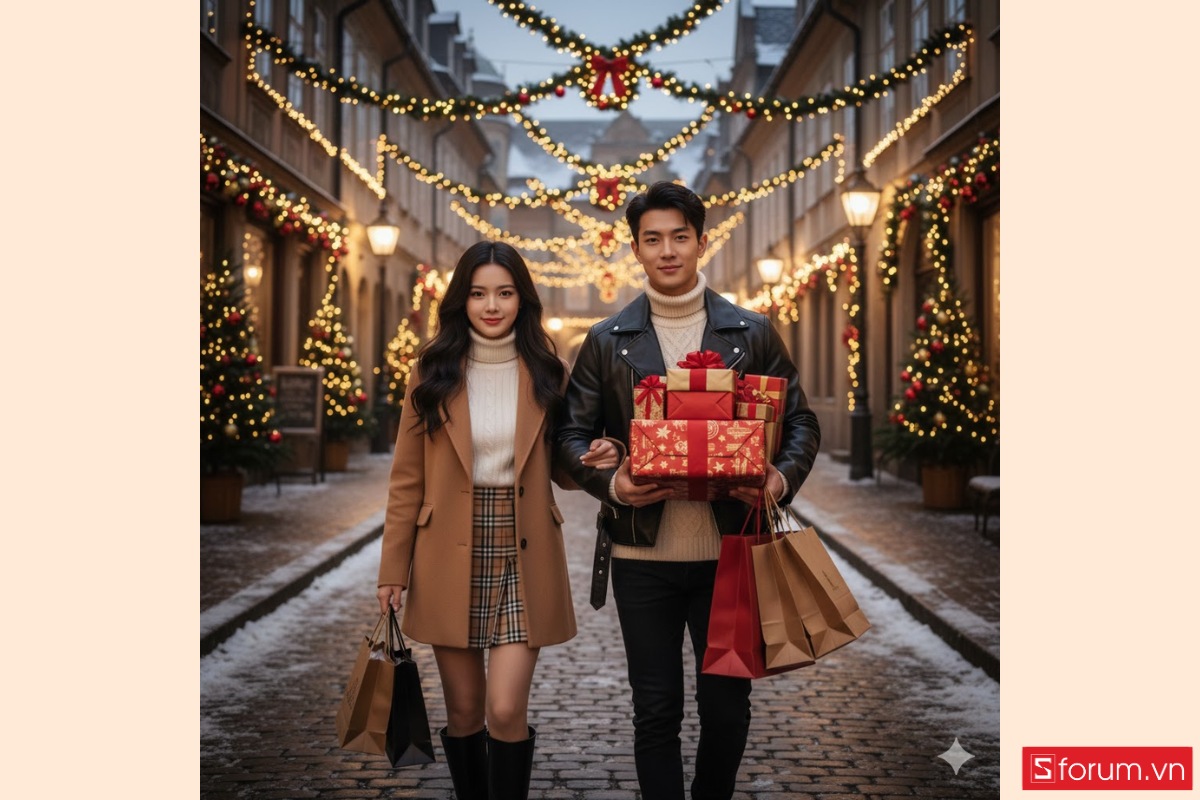 Mẫu prompt tạo ảnh Noel bằng AI cho các cặp đôi bằng Gemini AI 8