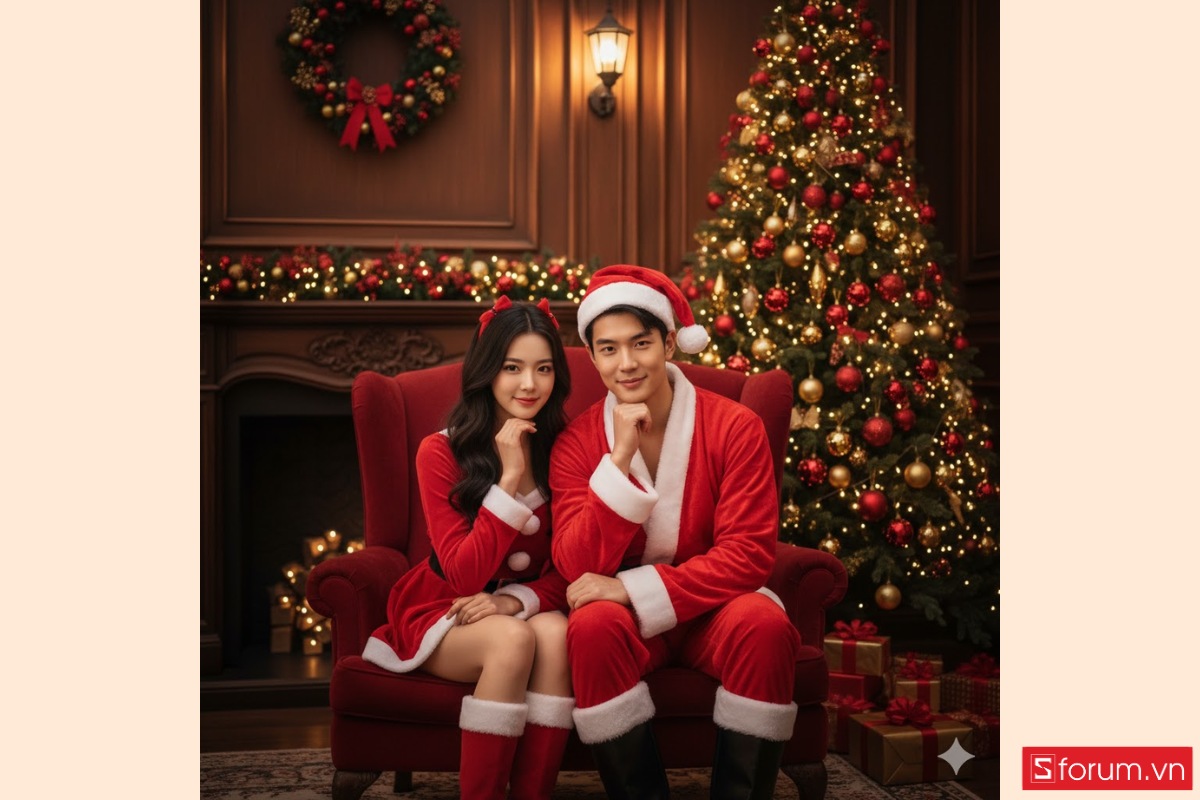 Mẫu prompt tạo ảnh Noel bằng AI cho các cặp đôi bằng Gemini AI 9