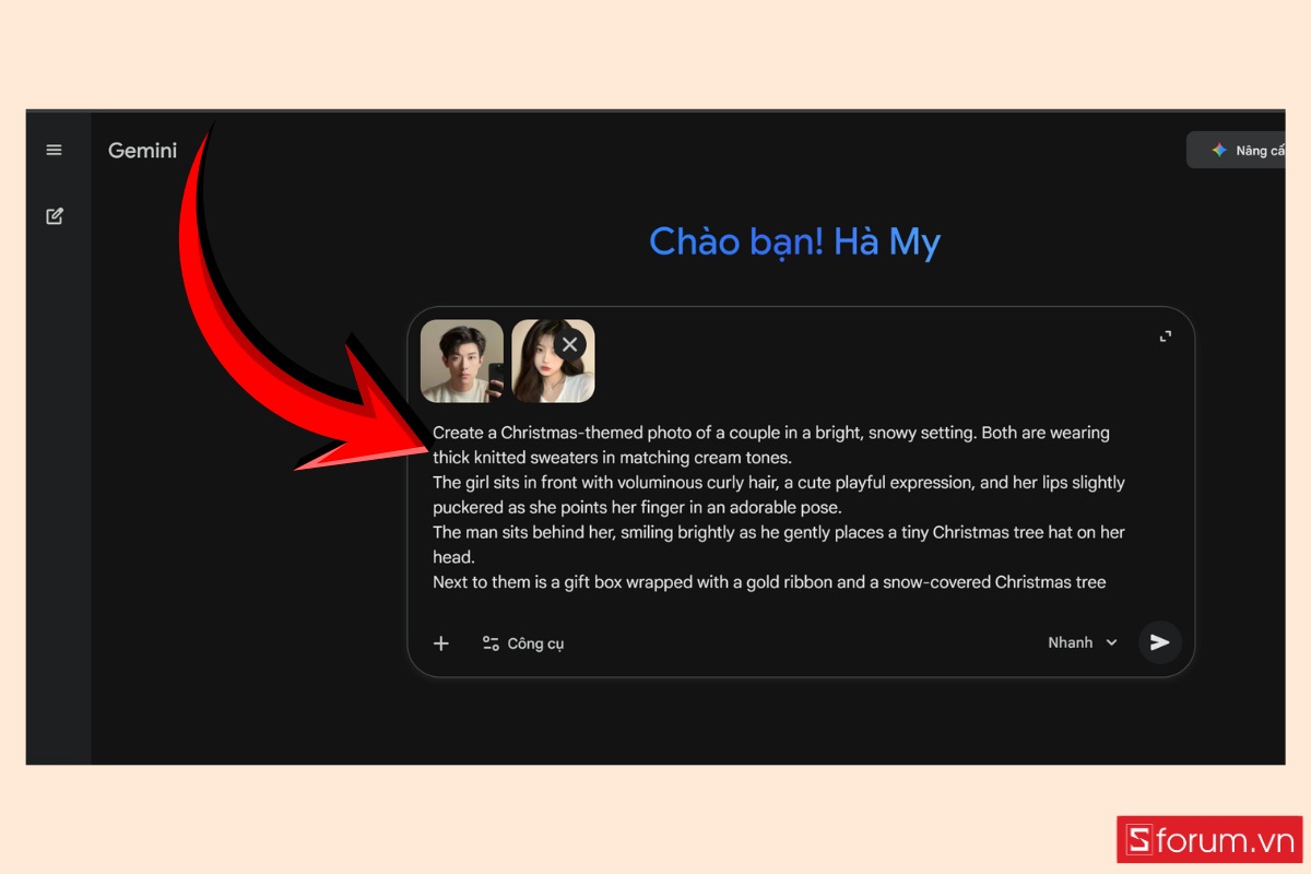 Cách tạo ảnh Noel bằng AI cực đơn giản với Gemini 3