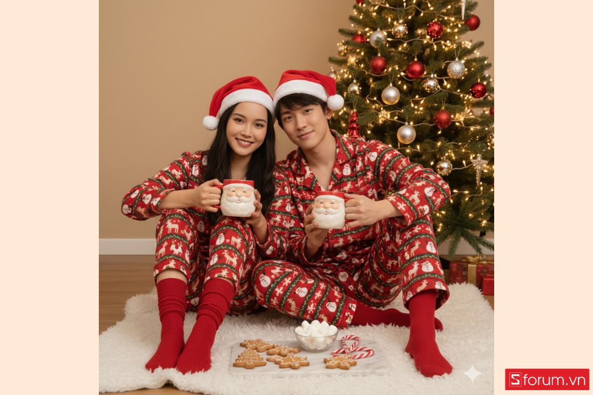 Mẫu prompt tạo ảnh Noel bằng AI cho các cặp đôi bằng Gemini AI 1