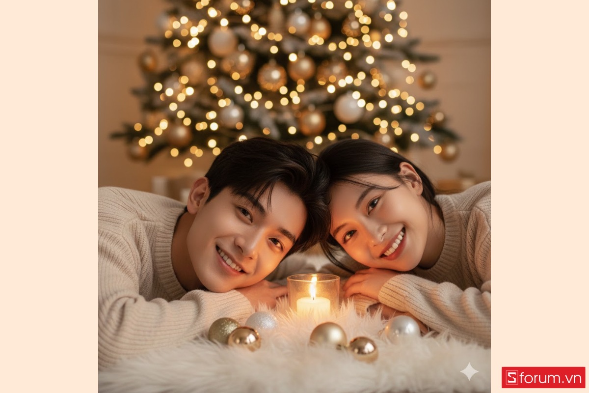 Mẫu prompt tạo ảnh Noel bằng AI cho các cặp đôi bằng Gemini AI 5