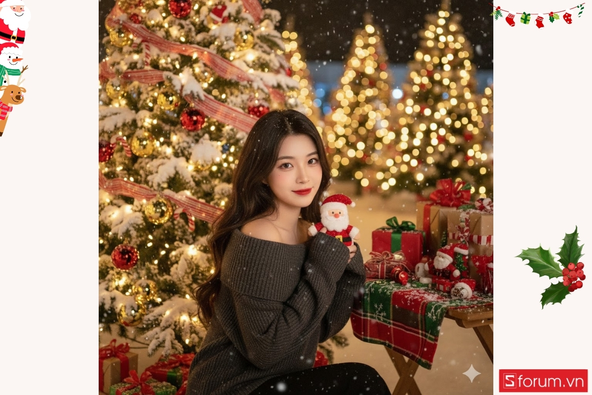 Gợi ý các mẫu prompt tạo ảnh Noel bằng AI dành riêng cho nữ 35