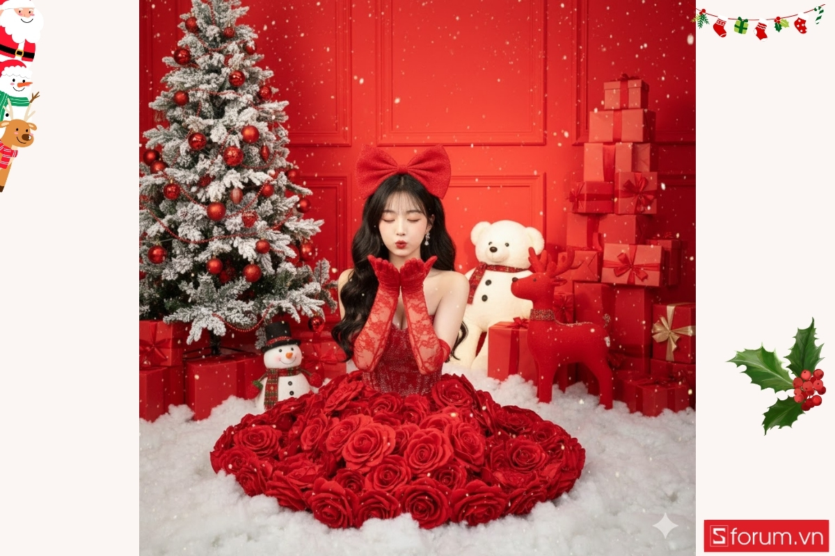 Gợi ý các mẫu prompt tạo ảnh Noel bằng AI dành riêng cho nữ 36