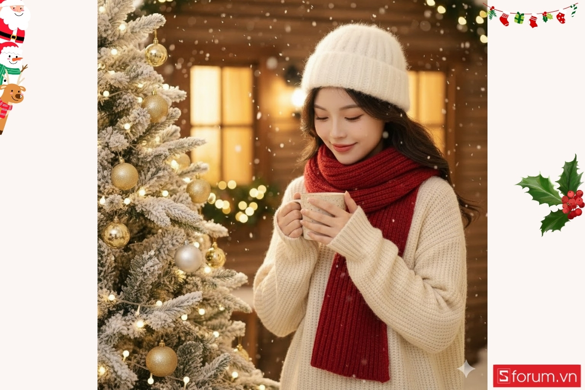 Gợi ý các mẫu prompt tạo ảnh Noel bằng AI dành riêng cho nữ 2