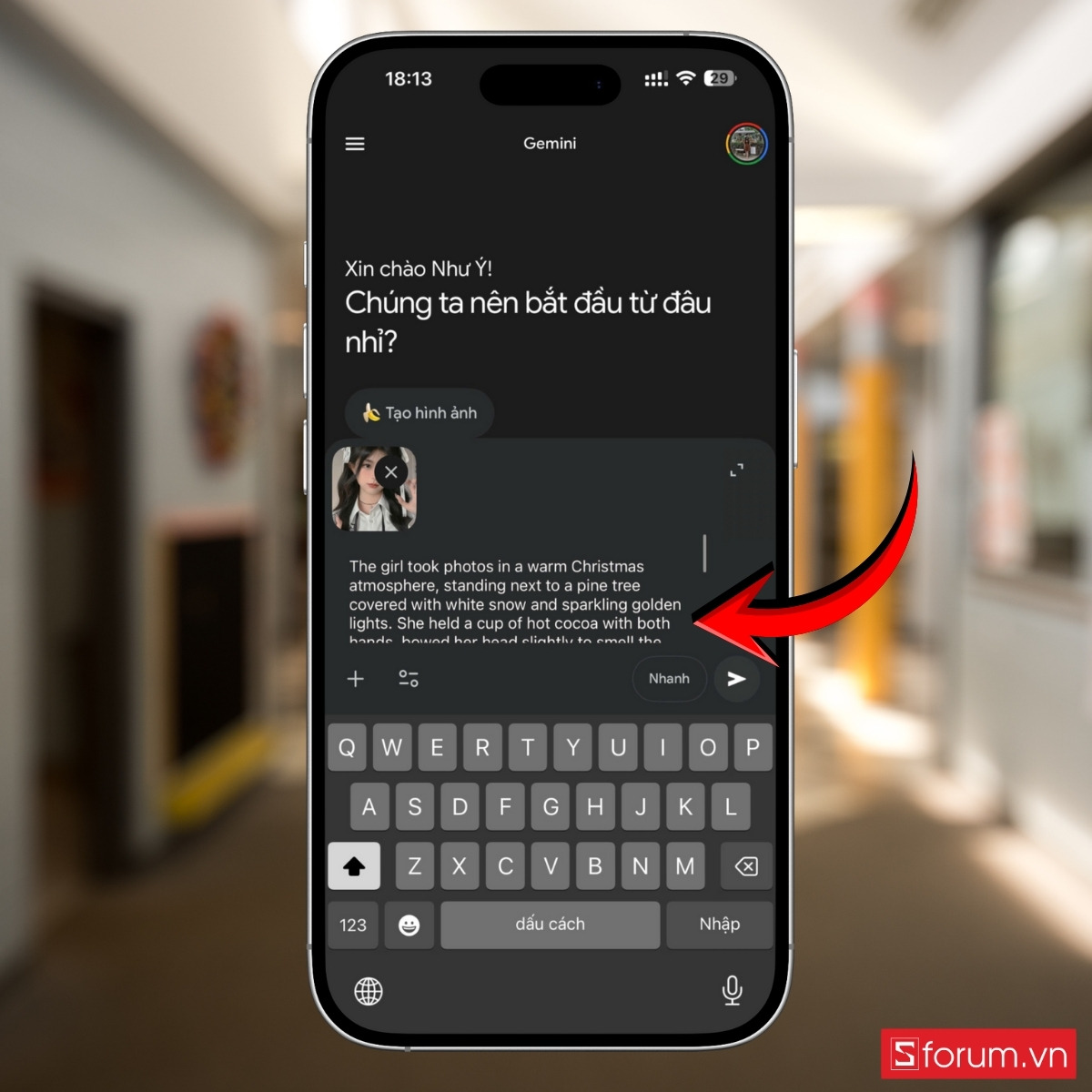 Hướng dẫn tạo ảnh Noel bằng Gemini từ ảnh gốc trên điện thoại 4
