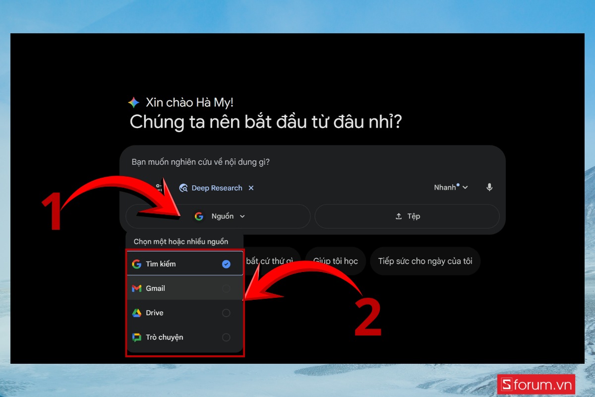 Hướng dẫn lấy dữ liệu Gmail, Drive cho Gemini 2