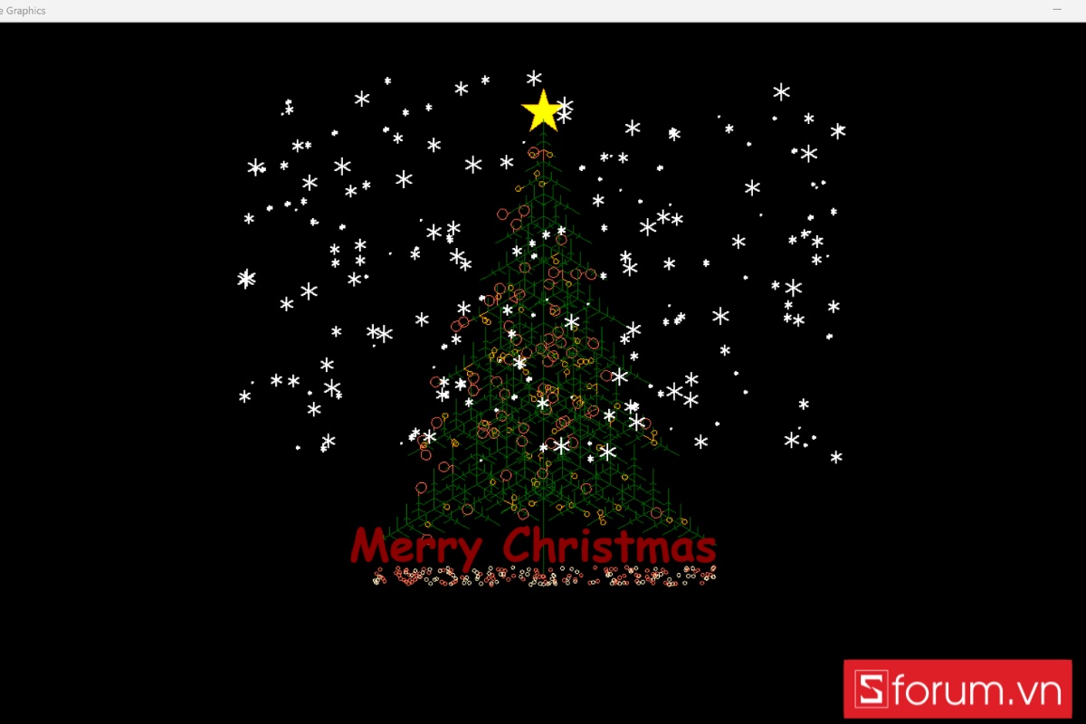Cách tạo cây thông Noel với bầu trời đầy sao bằng Python 4