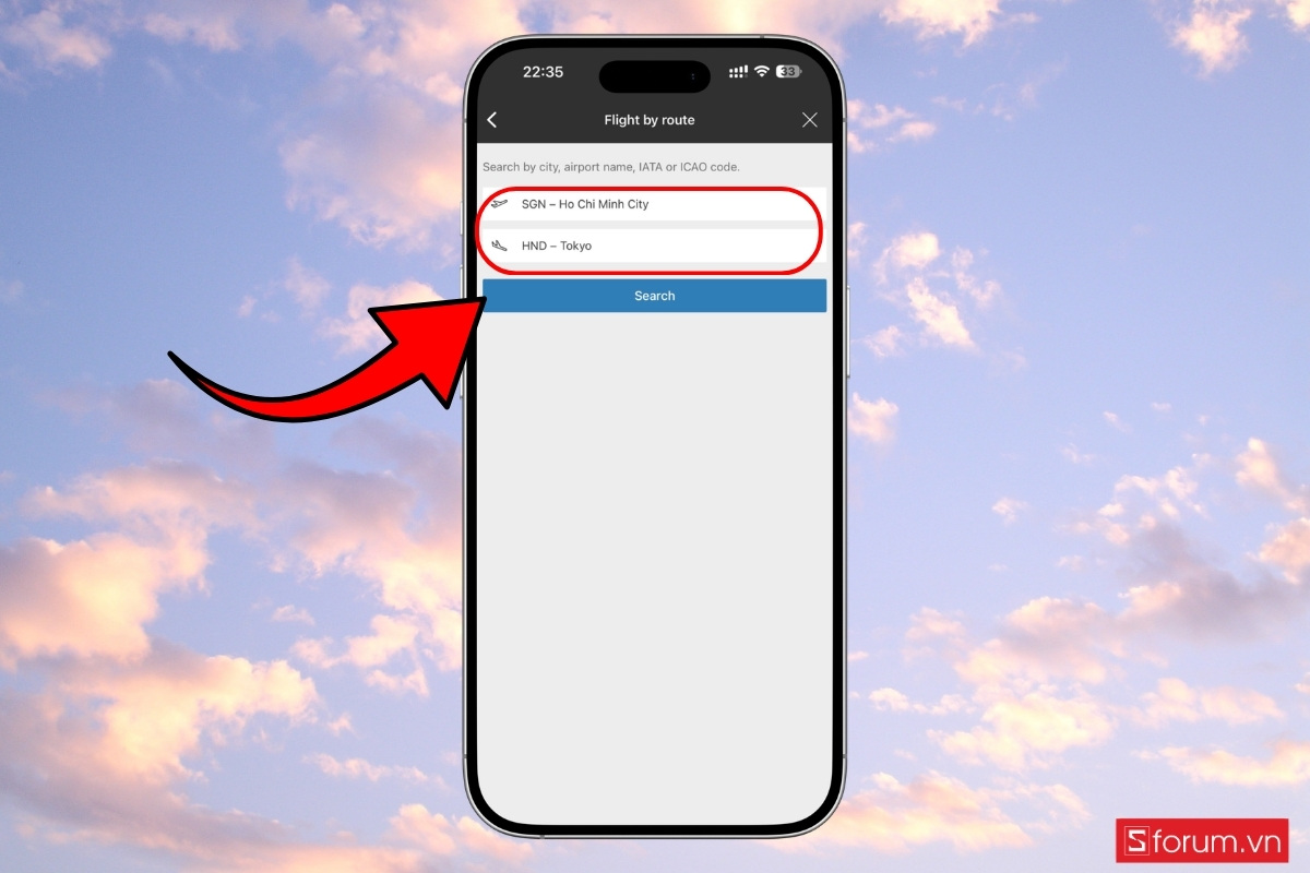 Cách theo dõi hành trình chuyến bay bằng Flightradar24 bước 3
