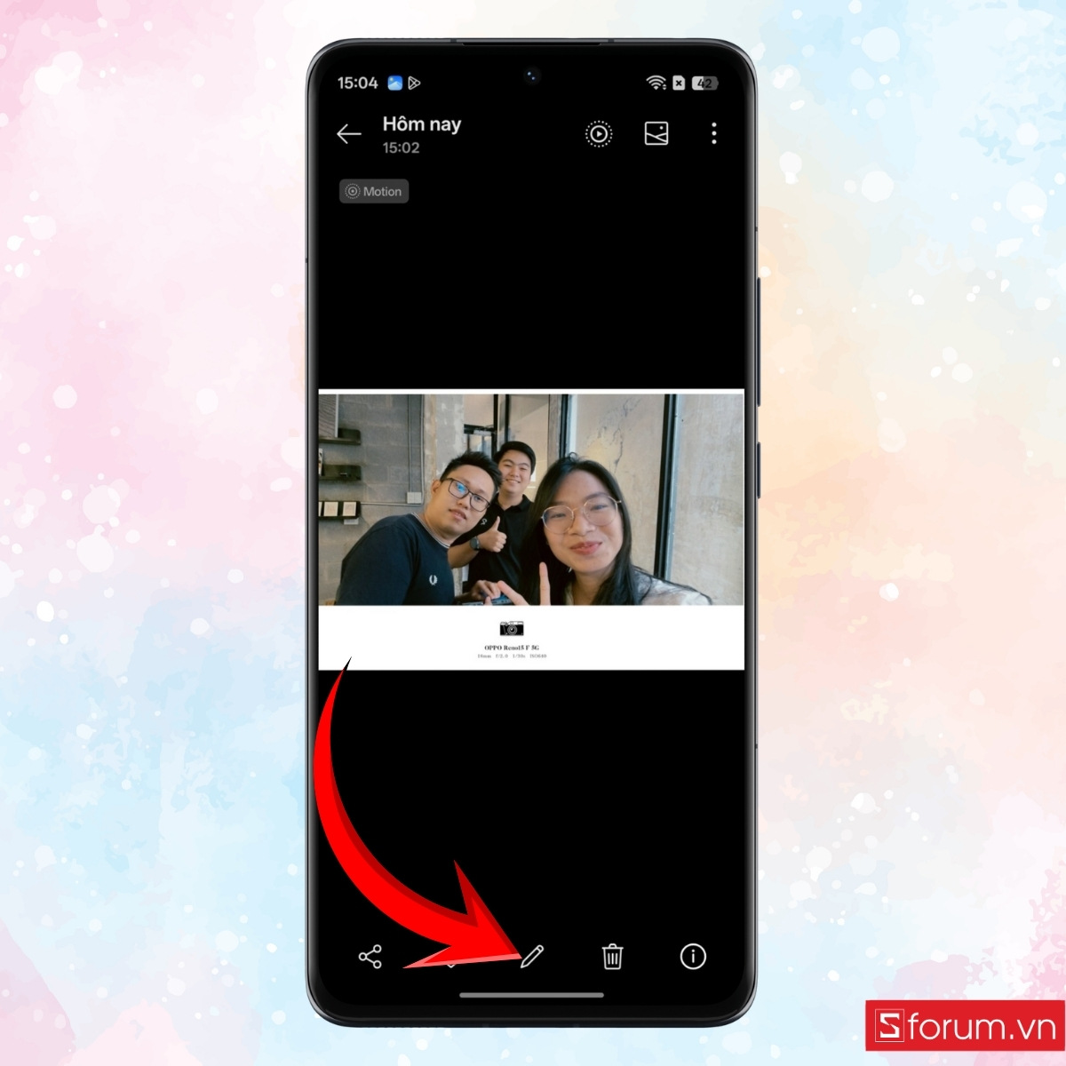Các bước sử dụng tỏa sáng chân dung AI trên OPPO mở ảnh
