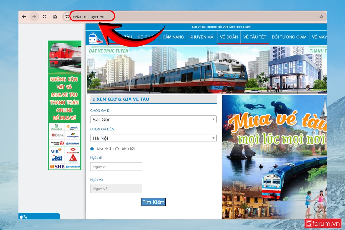 Hướng dẫn đặt vé trên vetautructuyen.vn 1