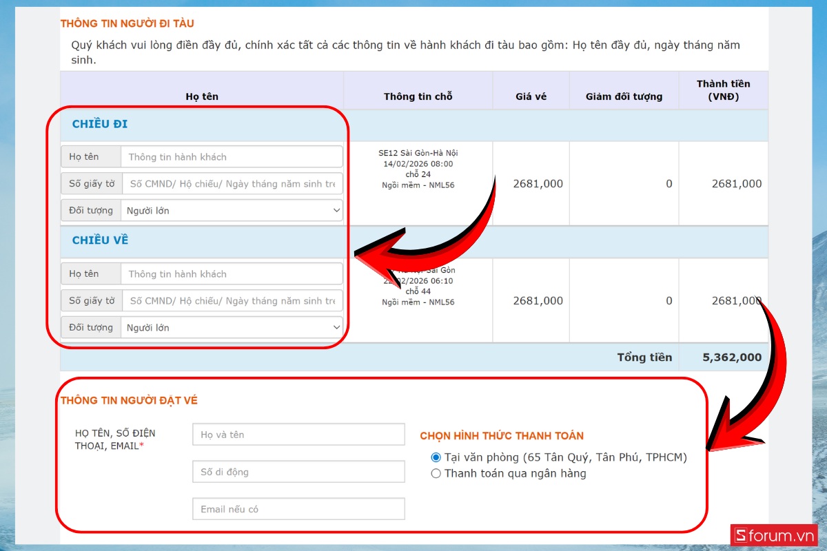 Hướng dẫn đặt vé trên vetautructuyen.vn 5