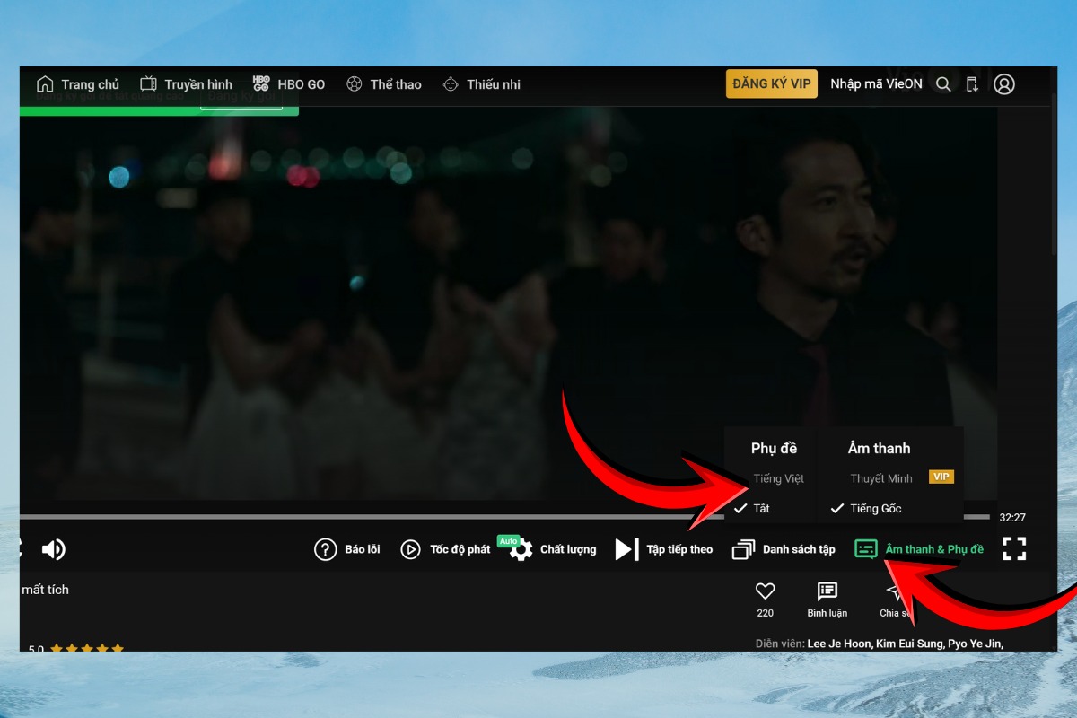 Cách xem Taxi Driver 3 có Vietsub, chất lượng cao bước 3