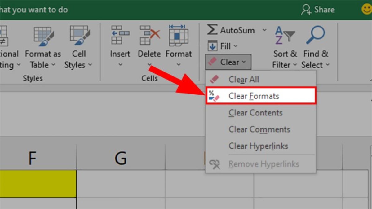 Ô gạch chéo trong Excel và cách bỏ gạch chéo bước 3