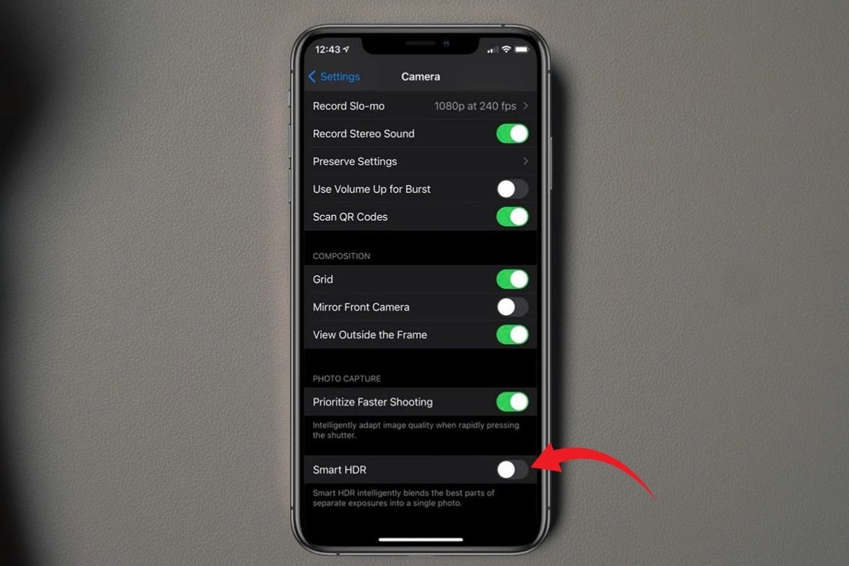 Bật chế độ Smart HDR