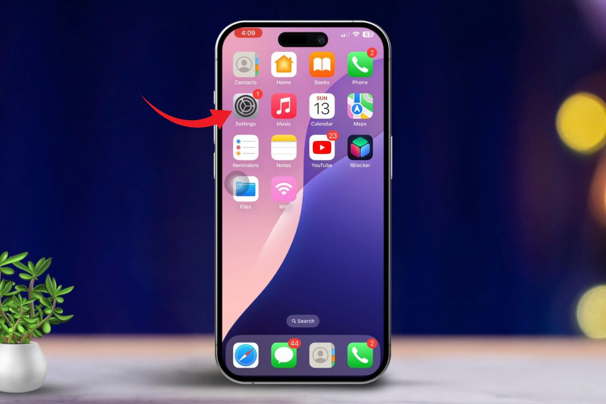 Mở Cài đặt trên iPhone