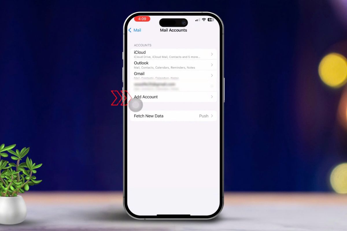 Chọn thêm Tài khoản (Add Account)