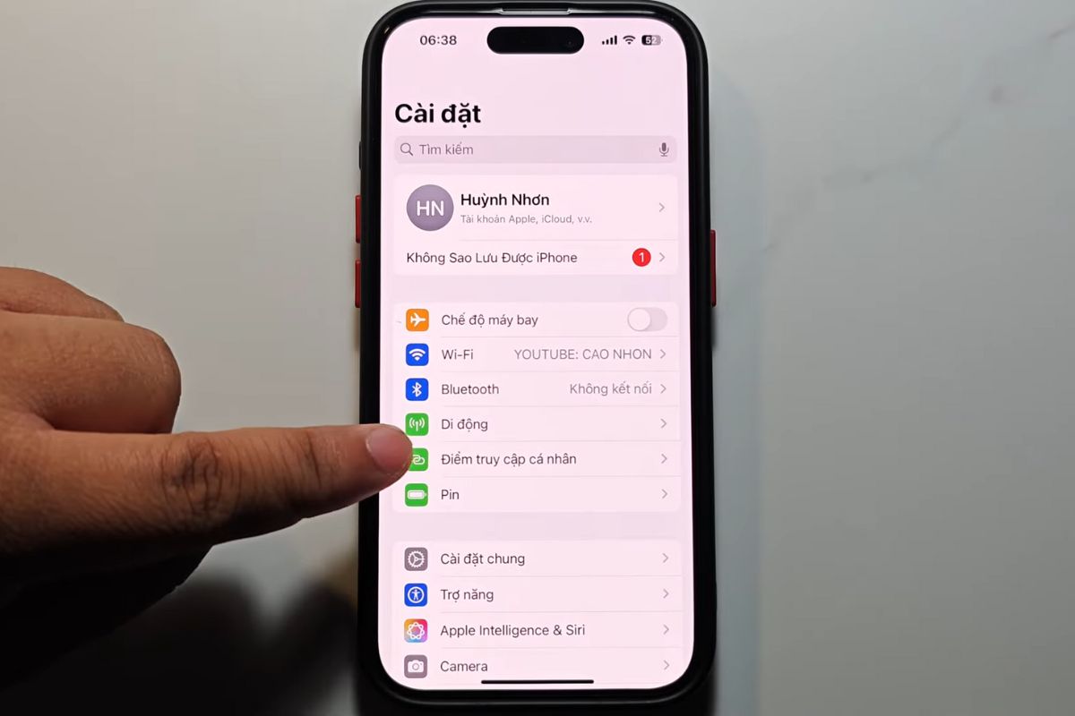 Chọn Điểm truy cập cá nhân