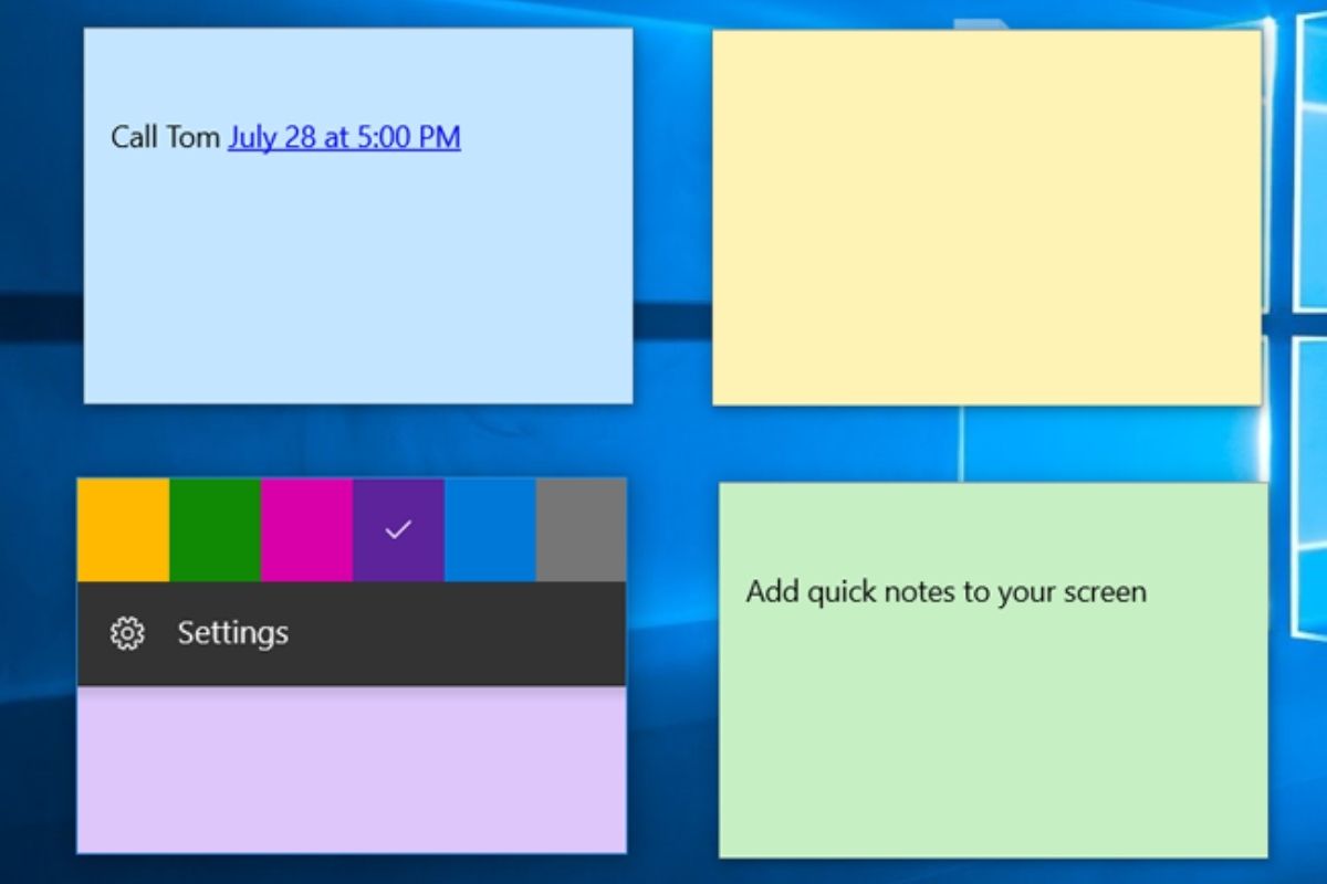 phần mềm ghi chú trên máy tính - sticky notes