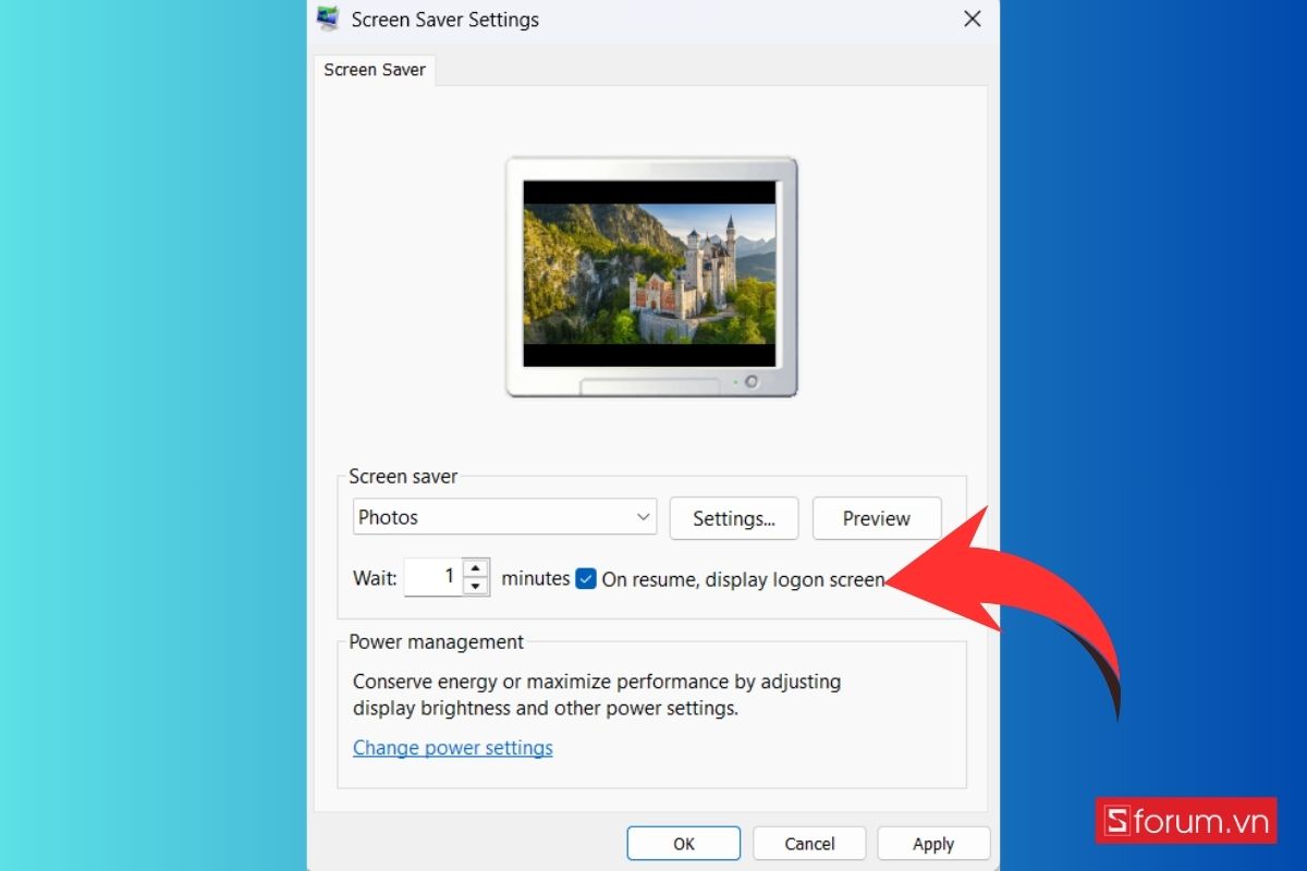 Khóa màn hình máy tính bằng cách tạo màn hình Screen Saver bước 4