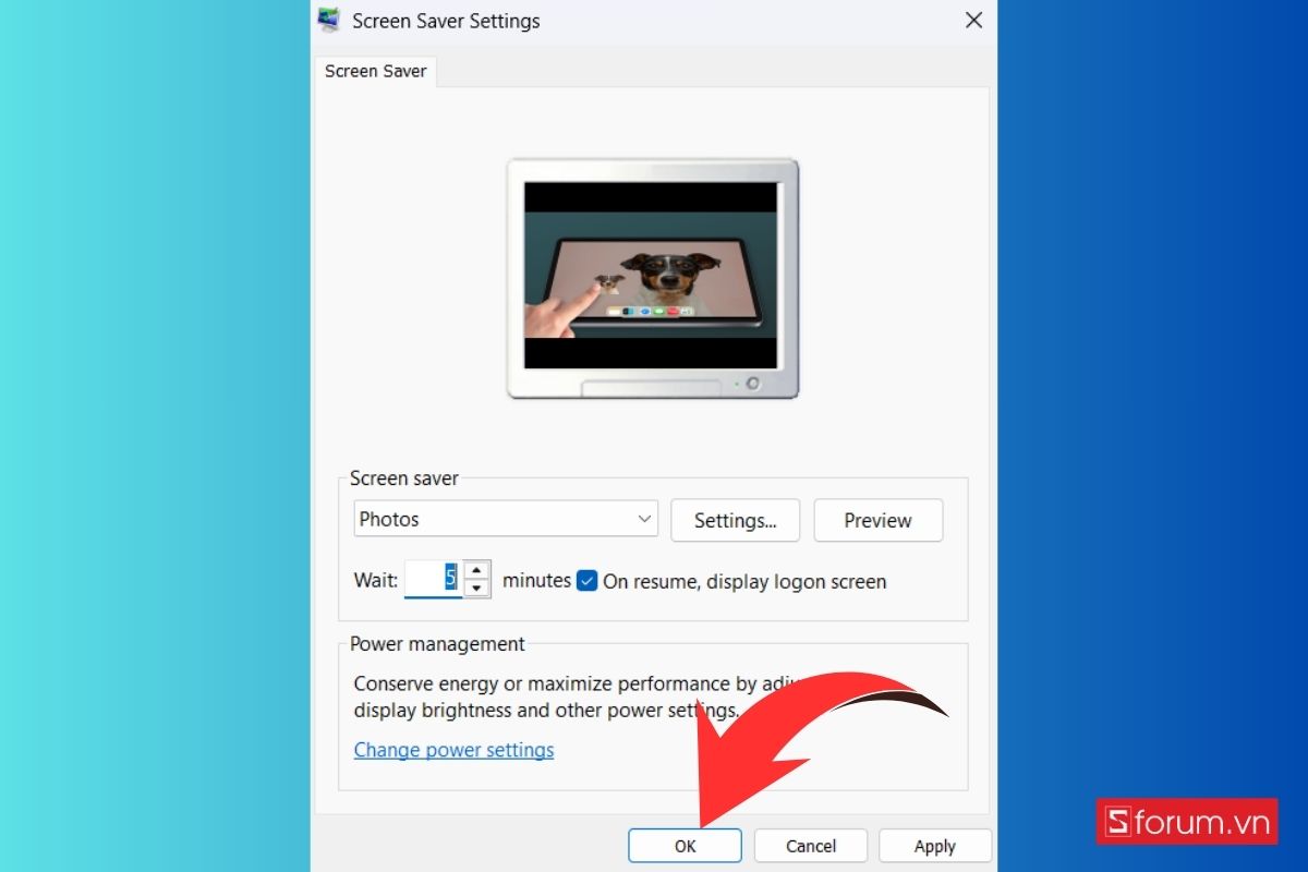 Khóa màn hình máy tính bằng cách tạo màn hình Screen Saver bước 6