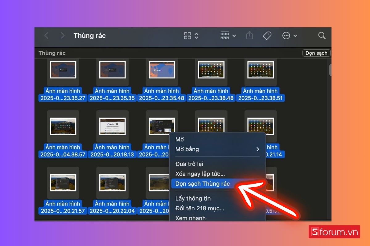 Khắc phục dung lượng Macbook đầy bằng cách dọn dẹp thùng rác - bước 2