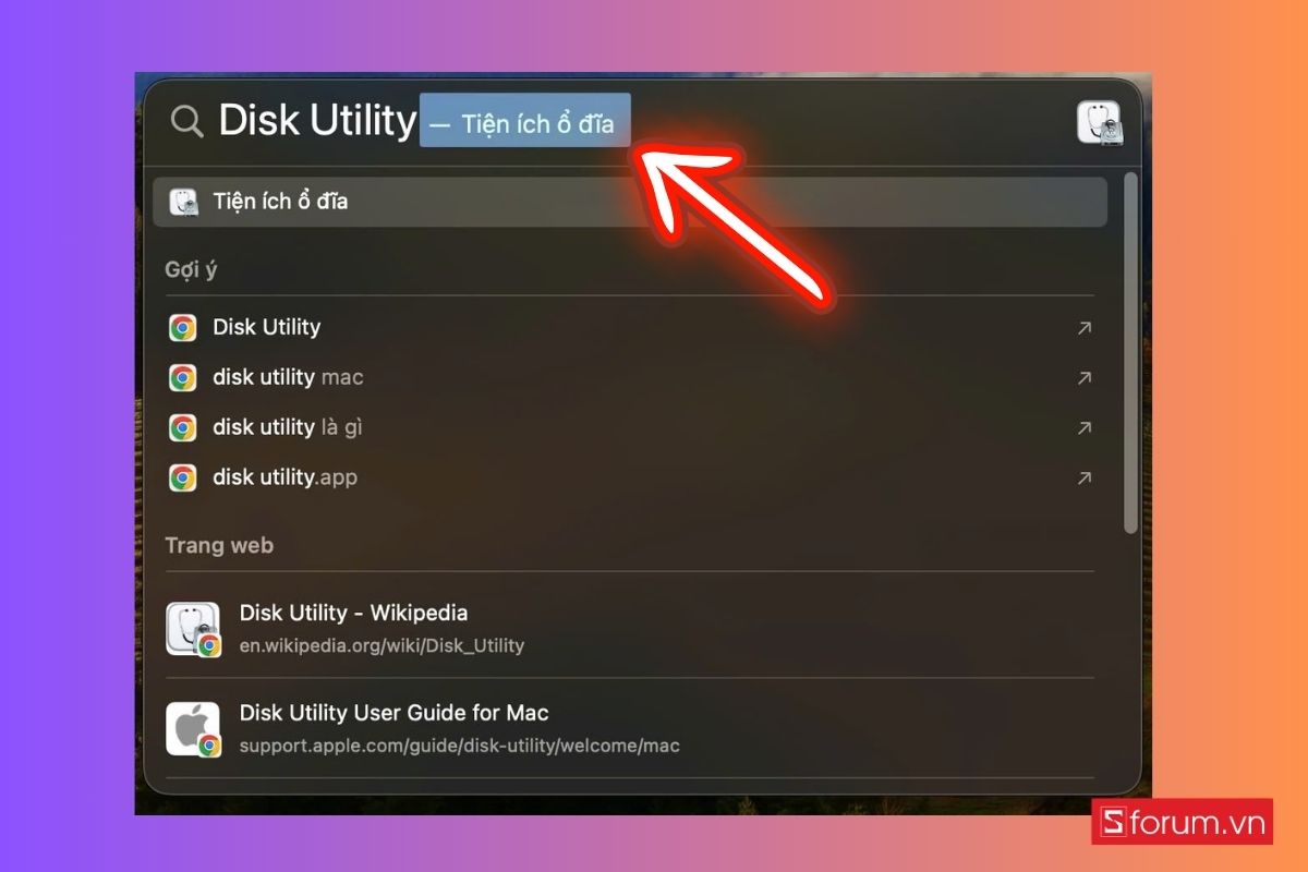 Kiểm tra dung lượng Macbook bằng Disk Utility - bước 1